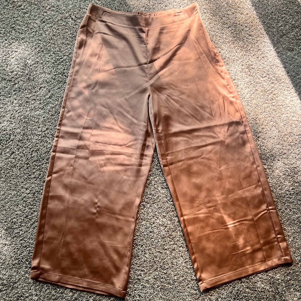 Satin flare pants